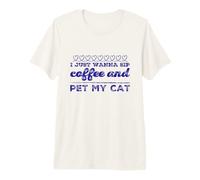 Buveur de café Amusant pour Les Amoureux des Chats T-Shirt Haut de Gamme