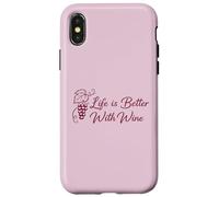 Buveur de dégustation de vin « Life is Better with Wine Bottle Glass » Coque pour iPhone X/XS