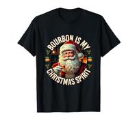 Buveur de Noël Santa Bourbon is My Christmas a Spirit T-Shirt