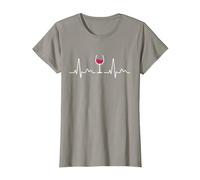 Buveur De Vin De Battement De Coeur De Vin Rouge Verre Vin T-Shirt, Femme, Ardoise, XXL