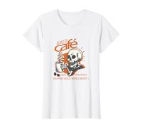 Buvez du Café Vous Dormirez Quand Vous Serez Mort Blanc T-Shirt Graphique avec Valeur, Femme, Blanc, M