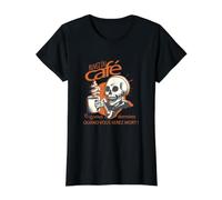 Buvez du Café Vous Dormirez Quand Vous Serez Mort Blanc T-Shirt Graphique avec Valeur, Femme, Noir, M