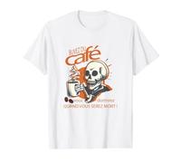 Buvez du Café Vous Dormirez Quand Vous Serez Mort Blanc T-Shirt Graphique avec Valeur, Homme, Blanc, XL