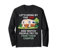 Buvons près du feu et regardons Les Gens garer Leur Camping-Car Manche Longue