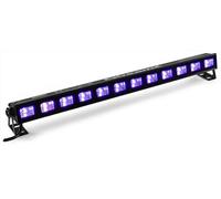 BUVW123 Barre lumineuse de 12 LED UV / blanc chaud - commande séparée - silencieux - aluminium noir