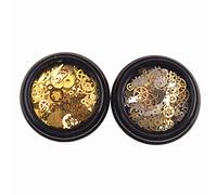 Buwei 2 Boîte Mini Mixte Steampunk Cogs Gear Horloge Charme UV Cadre Résine Bijoux Remplissages