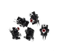 Buwei 5 Pcs PCB Mount 2 Position Stéréo Audio Vidéo Jack RCA Connecteur Femelle