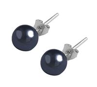 Buwei Boucles d'oreilles élégantes Rondes en Argent hématite avec Clous d'oreilles 0,24"6 mm