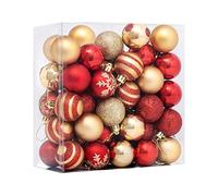 Buwei Lot de 50 boules de Noël décoratives à suspendre - Cadeau de Noël - Décoration 3D