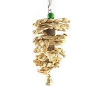 Buwei Pet Perroquet Oiseau Herbe Naturelle Jouets Morsure Morsure Suspendue Cage Cloche Swing Escalade