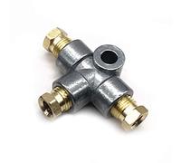 Buwei Tuyau de Frein de pièce en T à 3 Voies avec 3 écrous mâles M10 cuivre Court métrique