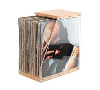 Buwico Support de disque vinyle - Support de rangement pour disques vinyles - En bois massif - Pour affichage LP - Pour décoration moderne de bureau à domicile