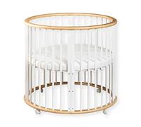 Buxibo - Parc Bébé - Parc de Jeu Rond en Bois - avec Matelas - 91x91x85 cm - Naturel