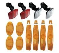 BuxiuGK 12 Pièces Catadioptre Velo,Réflecteur de Vélo Avant et Arrière,Support de Réflecteur de Roue de Vélo pour Améliorer la Sécurité de Conduite de Nuit pour Vélo Enfants, VTT, Moto