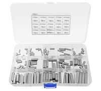 BuxiuGK 140 Pièces Assortiment de clavette,15 Tailles 3-4-5-6mm,Acier Inoxydabl Plumes à Bout Rond Clavettes Paralleles avec Boîte de Rangement pour fixations industrielles mécaniques