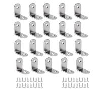 BuxiuGK 20 Pièce 30mm 90 degrés Angle Droit Support en Acier Inox avec 40 Pcs Vis épaisseur :2mm,30x30x16mm,Argent