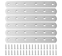 BuxiuGK 6 Pièces 164x20 mm Support Plat Renfort Plat Acier Inoxydable Équerres Plates Support pour la Fixation de Meubles