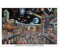 BUY ART FOR LESS Poster Echoes from The Dark Side of The Moon 50 Pink Floyd Songs de Tom Masse 32 x 22 cm