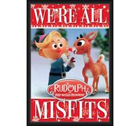 BUY ART FOR LESS Poster encadré sous licence officielle Rudolph - We're All Misfits Here - 61 x 91,4 cm - Cadre en bois d'ingénierie robuste avec verre Plexi - Prêt à accrocher