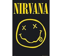 BUY ART FOR LESS Poster sous Licence Officielle Nirvana - Smiley Face Art - 91,4 x 61 cm - Impression décorative - Papier Poster - Prêt à encadrer