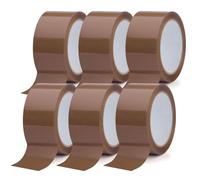 Buy Safe - Ruban Adhesif Emballage Marron, Adhérence Immédiate et Durable, Ruban Adhésif d'Emballage Résistant et Silencieux pour Expéditions et Déménagement, Lot de 6 Rouleaux, 50mm x 66m