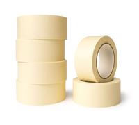 BUY SAFE Ruban de papier - 6 rouleaux de ruban adhésif en papier professionnel pour masquage 50 mm x 50 m, résistant, précis et polyvalent, de qualité fabriqué en Italie