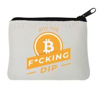 Buy The Fcking Dip Bitcoin Art Pochette porte-monnaie en néoprène Blanc 10 x 11 cm