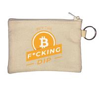 Buy The Fcking Dip Bitcoin Art Porte-clés porte-monnaie Beige