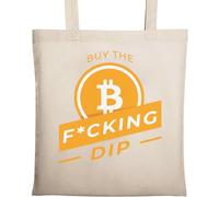Buy The Fcking Dip Bitcoin Art Sac fourre-tout en coton écologique naturel Beige