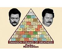 Buyartforless Parks and Recreation - Swanson Pyramid of Greatness Poster TV Art Print Nick Offerman, Multicolore (PW 51024)