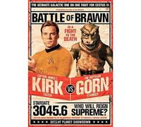 buyartforless Star Trek Captain Kirk vs The Reptilian Gorn 36x24 Art Print Poster Battle of Brawn - in A Fight to The Death Multicolor
