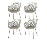 buybyroom Chaise Fauteuil, Fauteuil Scandinave, Chaise pour Coiffeuse, Convient pour Le Salon, la Chambre et la Salle à Manger, MatéRiau PP et MéTal, avec Pieds RéGlables, Gris