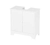 buybyroom Meuble de Rangement Salle de Bain, Meuble Salle de Bain Rangement, avec 2 Portes Pratiques, 30 X 60 X 60 Cm, MDF, Blanc