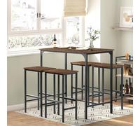 buybyroom Table à manger avec 4 chaises et table de bar - Motif flamme dynamique - 100 x 60 x 90 cm