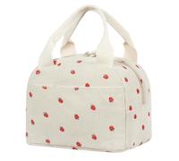 BuyCard sac isotherme repas femme - Boîte à déjeuner avec bandoulière réglable | Sac isotherme étanche et résistant à l'huile pour le travail, l'école, les pique-niques et les. (beige)