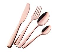 Buyer Star 4 Pièces Couverts Or Rose Ustensiles En Acier Inoxydable Vaisselle Réutilisable Couverts Set Cuillère Cuillère À Thé Couteau Fourchette
