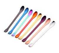 Buyer Star 8 pièces Café Cuillère d'agitation Cuillère à pilule médecine Double fin Cuillères à café inox 8 couleurs