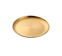 Buyer Star Assiette Ronde en Acier Inoxydable Doré - Pour Pâtes, Service, Camping, Pique-Nique, Cuisine, Barbecue, Fête - 23 cm - 1 Pièce