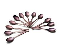 Buyer Star Cuillères à café 12 pièces, 5.5 pouces Violet Mini cuillère à café en acier inoxydable pour Desserts gâteau Expresso thé Restaurant Cuillère ustensiles