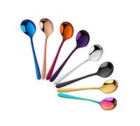 Buyer Star Cuillères à dessert 8 pièces Mélanger les couleurs Cuillères à salade Dîner Apéritif Pâtisserie Gâteau Cuillères pour Adultes Enfants