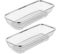 Buyer Star Égouttoir à ustensiles en acier inoxydable, lot de 2 égouttoirs à couverts, panier d'argenterie robuste, panier de rangement pour couteau, fourchette, baguettes, égouttoir à argenterie pour