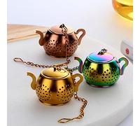 Buyer Star Lot de 3 infuseurs à thé en acier inoxydable réutilisables pour thé en vrac Doré