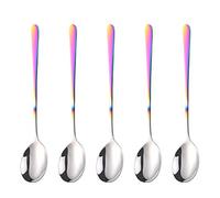 Buyer Star Lot de 5 cuillères à soupe en acier inoxydable 20,3 cm Arc-en-ciel.