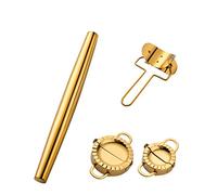 Buyer Star Rouleau à pâtisserie professionnel arc-en-ciel - 40,1 cm - Rouleau à pâtisserie en métal - Doré