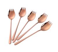 Buyer Star Sporks Lot de 5 cuillères et fourchettes en acier inoxydable réutilisables en métal coréen rose gold