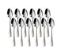 Buyer Star Un lot de 12 cuillères à café Snake Lines Classic, cuillères à café en acier inoxydable 304 de qualité alimentaire, cuillères à café < Bon app é tit > Series, 14 cm (couleur naturelle)