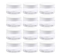 BUYGOO 100ML Cosmétiques Vide en plastique transparent vide avec capuchons pour perles, contenant de 12 PCS pour échantillons cosmétiques, stockage de crème