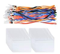 BUYGOO 50 pièces cas de carte d'identification transparente imperméable avec support de cordon de cou t carte nominative verticale pour exposition/entreprise/bureau/étudiant