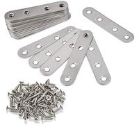 BUYGOO Consoles et taquets pour étagères en acier inoxydable Heavy Duty droites 10 pcs 80 x 17 cm réparation Rejoignant pour vêtements Assiette plate support d'étagère Équerre avec vis