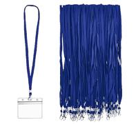 BUYGOO Lot de 200 cordons tour de cou avec fermoir mousqueton pour clés personnalisées pour étudiant, infirmière, identité NHS, bleu pour enfants, 45 cm